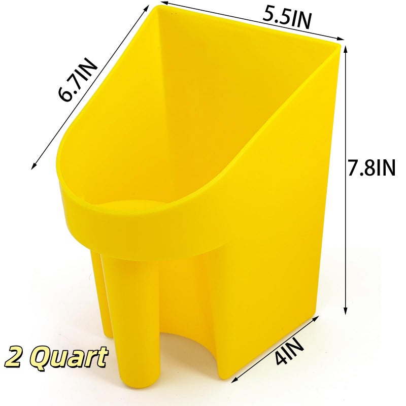 Cedilis 8 Pack Plastic Enclosed Feed Scoop, 2 Quart Heavy Duty Bird Seed Scooper with Handle, Large Scoop for Horse Chicken Goat Livestock Animal Feeding, Stackable, Durable - Image 4